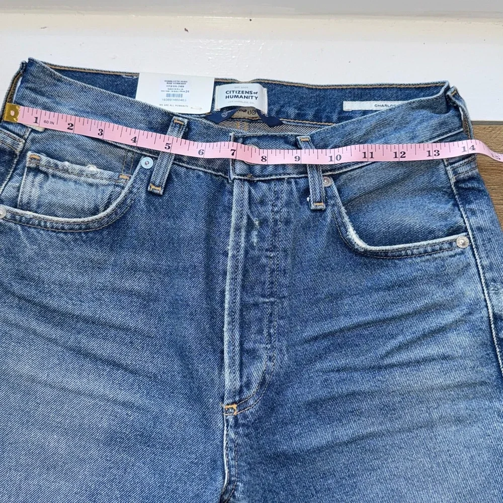 CITIZENS OF HUMANITY Blue Charlotte  High rise Straight-Leg Jeans size 24 NWT - Picture 4 of 8